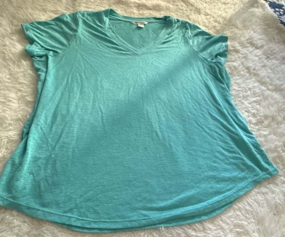 Athleta Breezy Scoop V Tee Size 2X Turquoise Short Sleeve Top